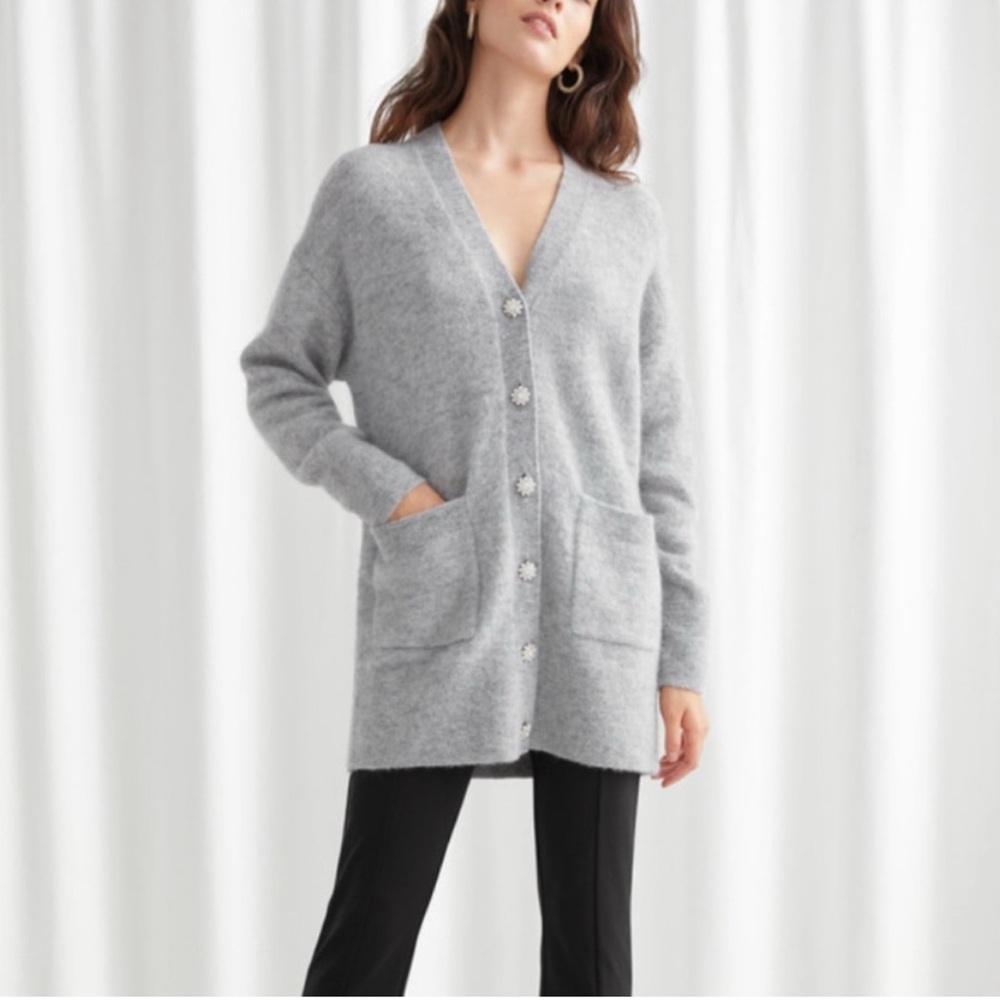 & Other Stories- Relaxed Alpaca Blend Cardigan Size XS